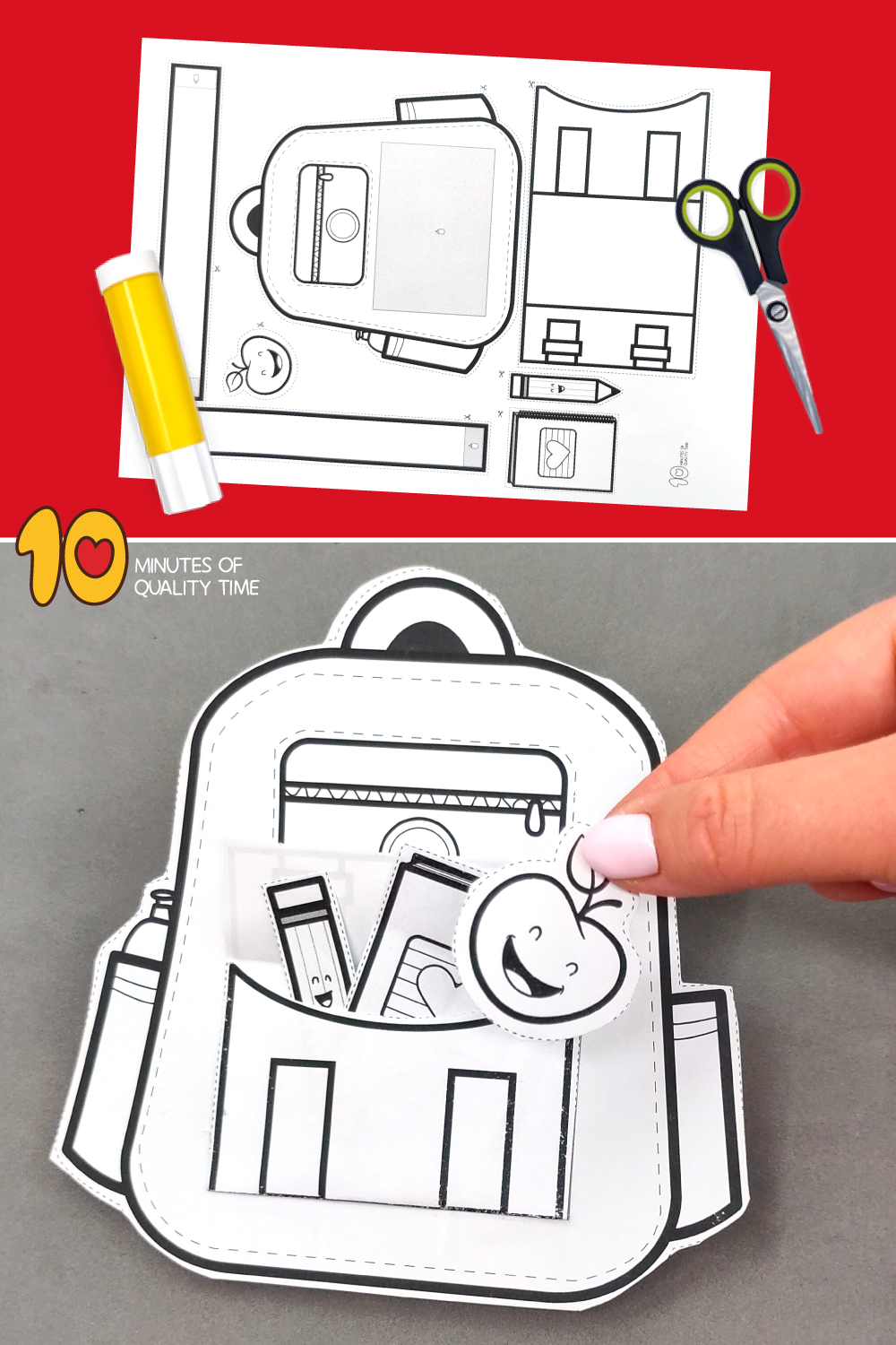 Back To School Backpack Craft – 10 Minutes Of Quality Time in Free Printable Back To School Crafts