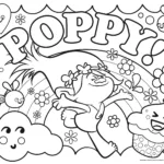 Beautiful Trolls Coloring Page To Print, With Princess Poppy Intended For Free Printable Coloring Pages Trolls