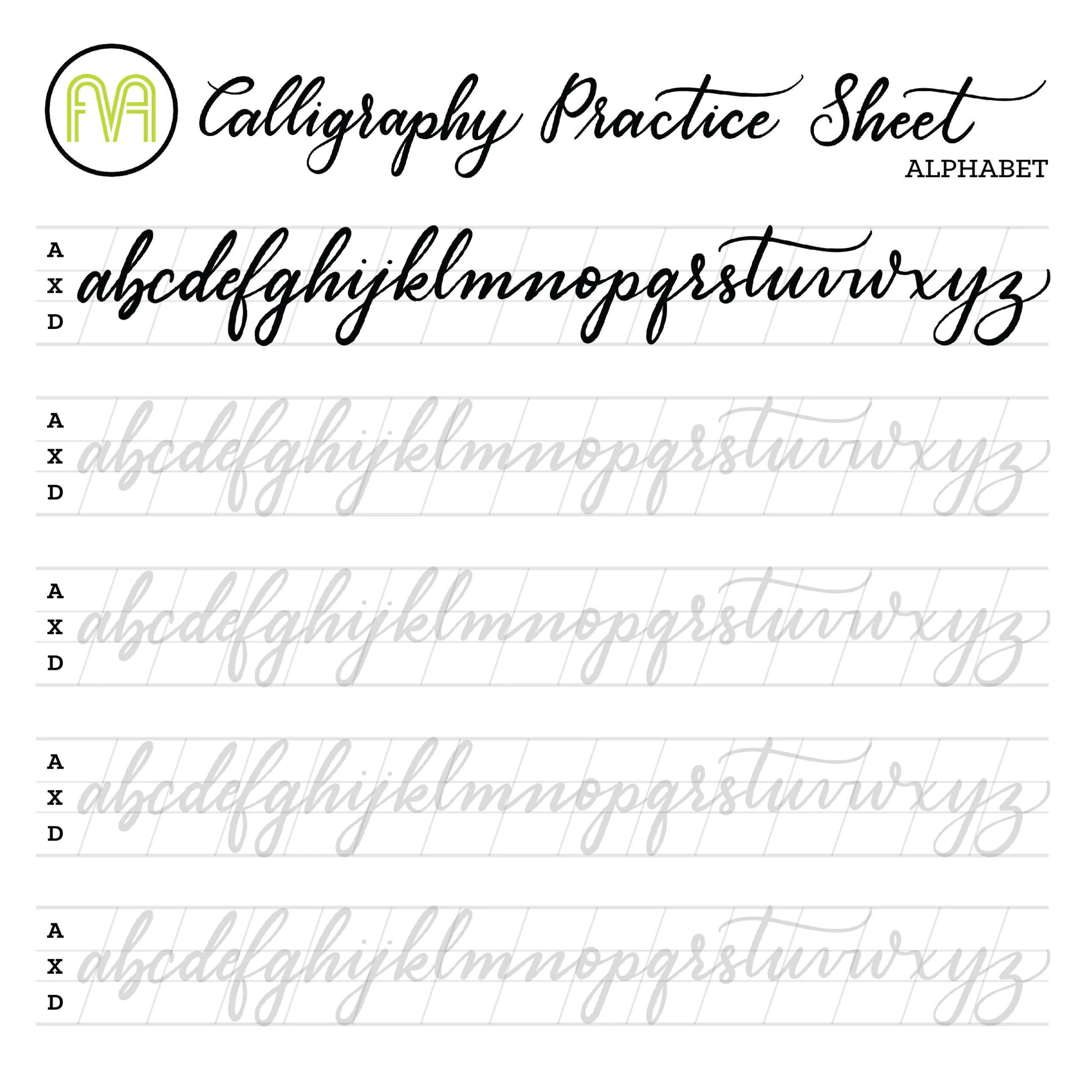 Beginner Printable Calligraphy Practice Sheets - Printable Party within Free Printable Calligraphy Worksheets For Beginners