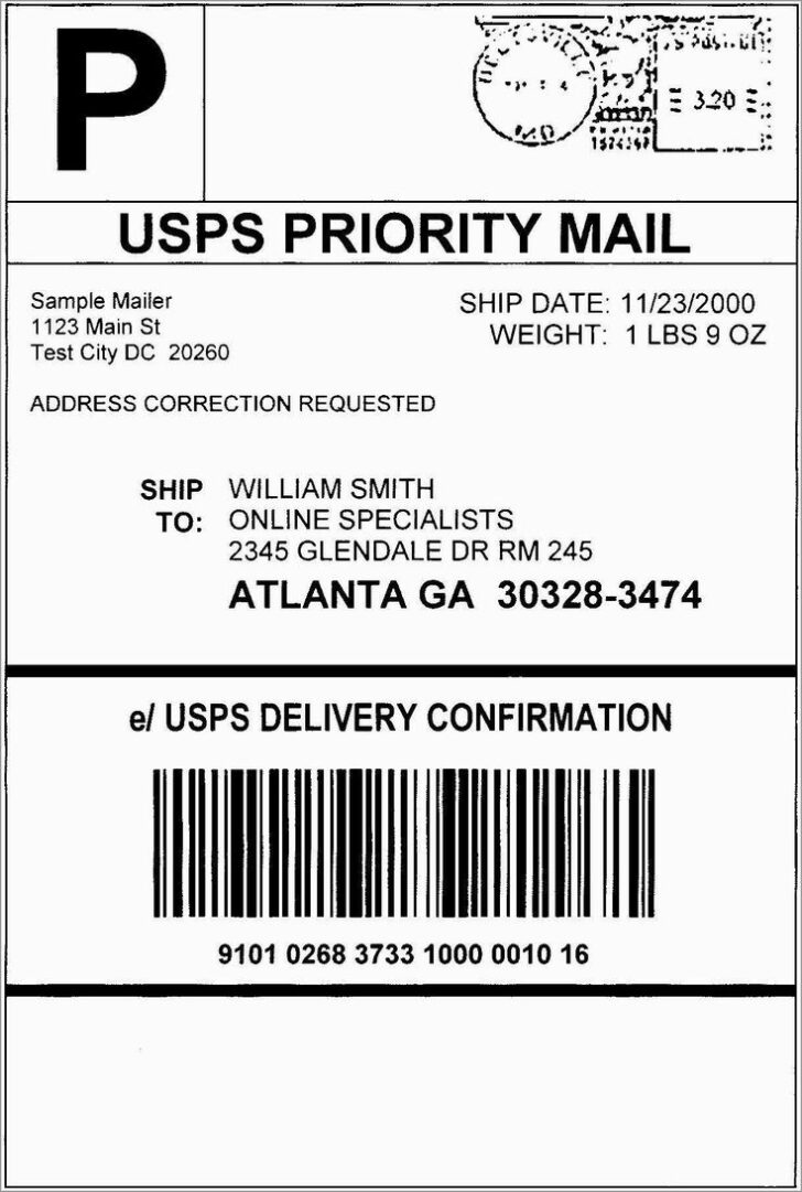 Free Printable Shipping Label