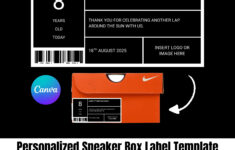 Birthday Shoe Box Label Template: 4X2" Editable Canva Design with regard to Nike Birthday Shoe Box Label