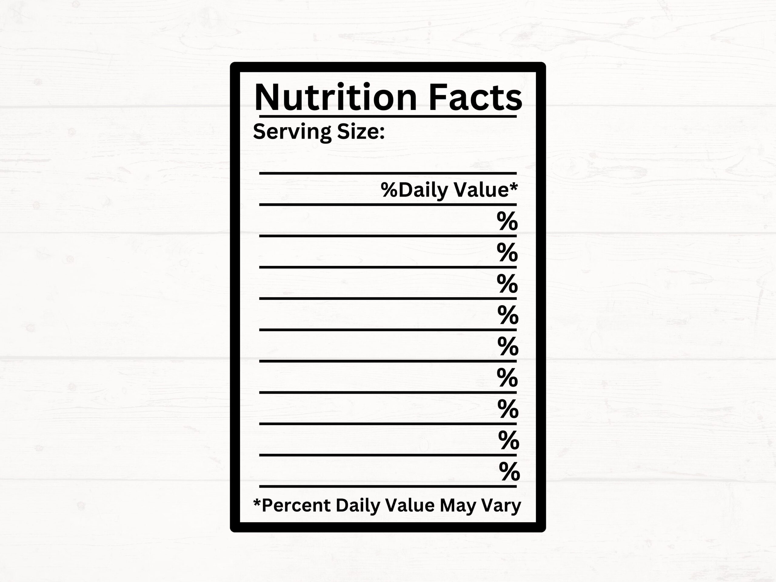 Blank Nutrition Facts Svg, Nutrition Facts Template Png, Blank intended for Printable Nutrition Facts Label