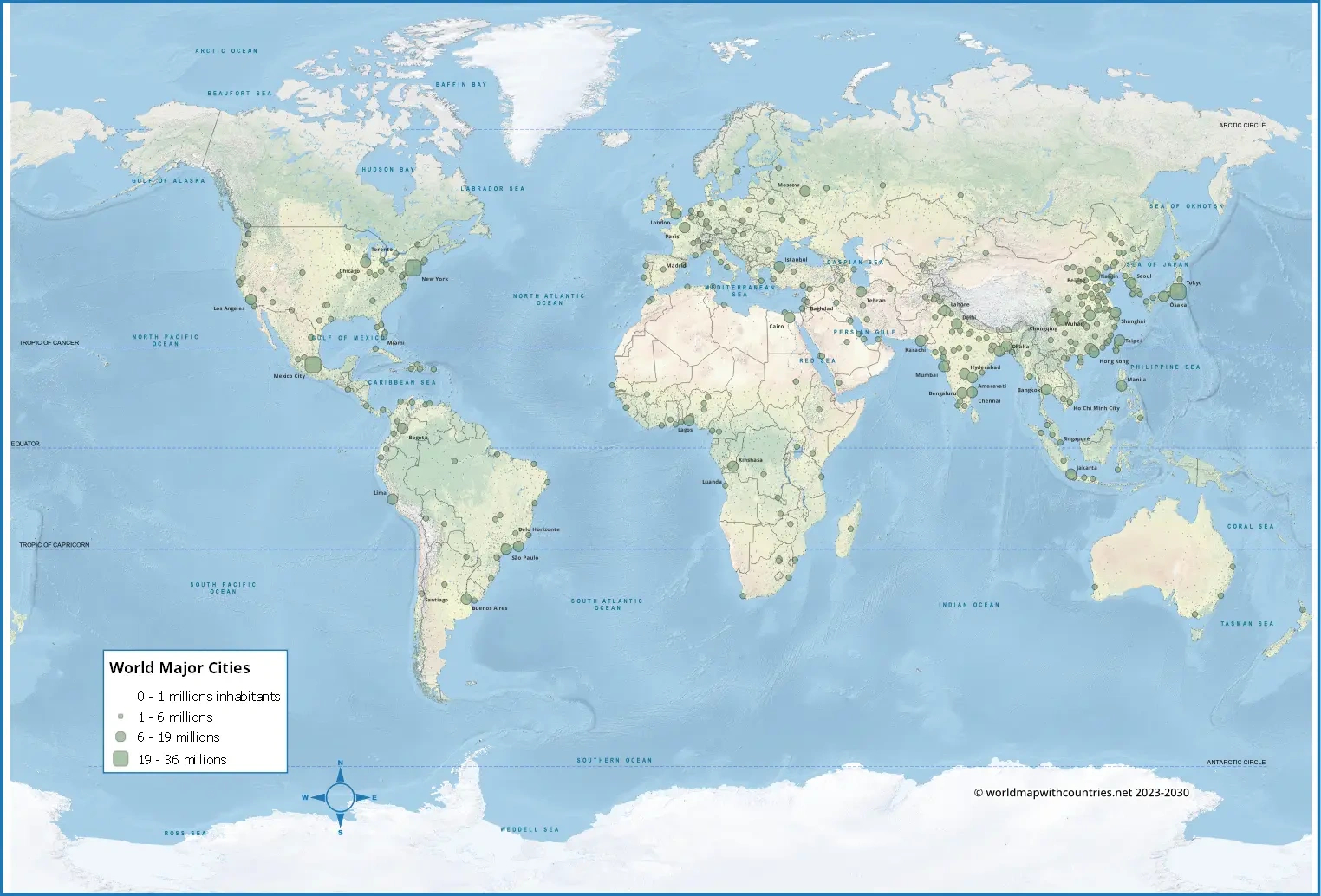 Blank Printable World Map With Countries &amp;amp; Capitals in Labelled World Map Printable