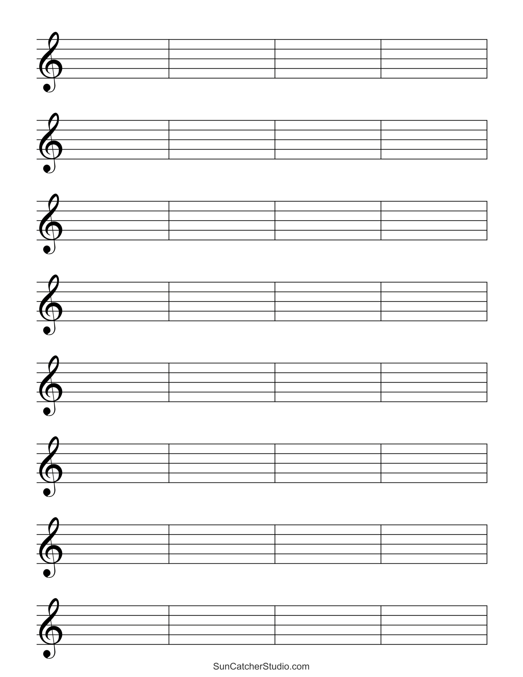 Blank Sheet Music (Free Printable Staff Paper) – Free Printables regarding Free Printable Blank Music Sheets