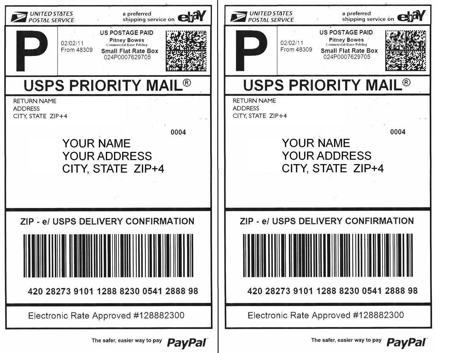 Blank Ups Shipping Label - Etsy for Printable Ups Shipping Label
