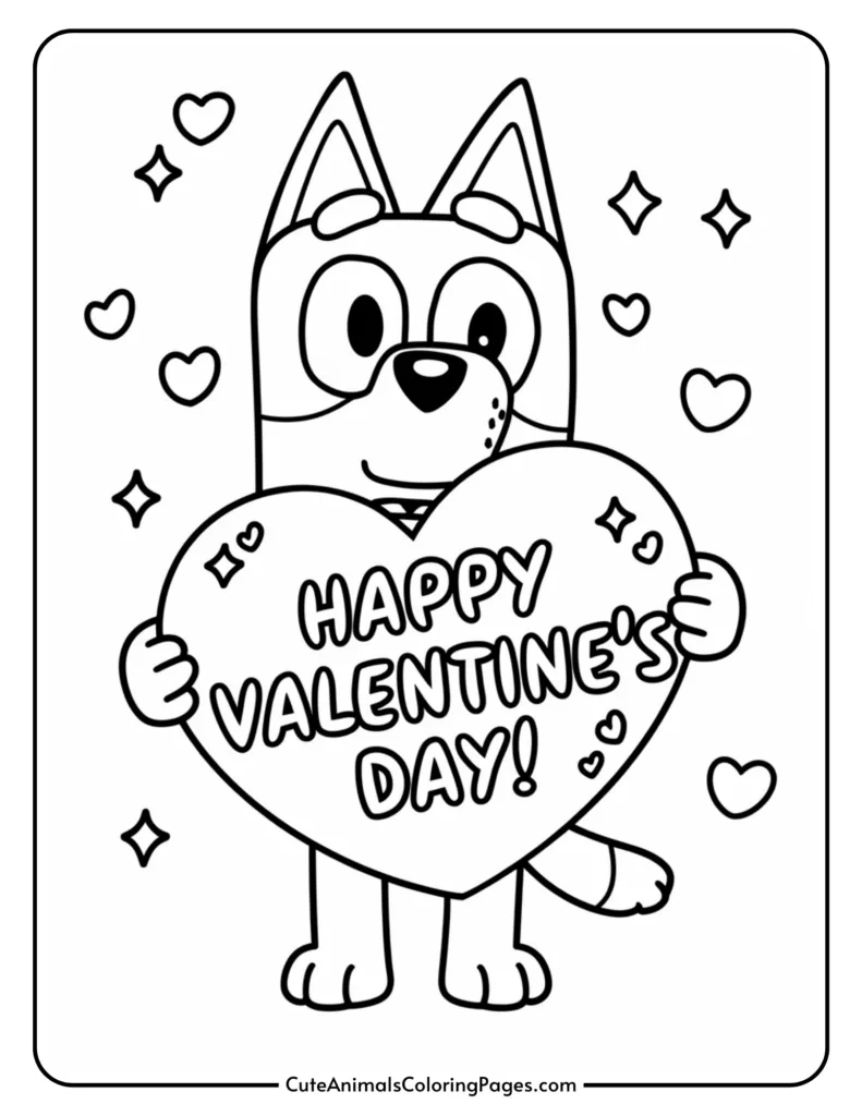 Bluey Valentines Coloring Pages (6 Free Printable Pdf Pages regarding Free Printable Coloring Pages Valentines