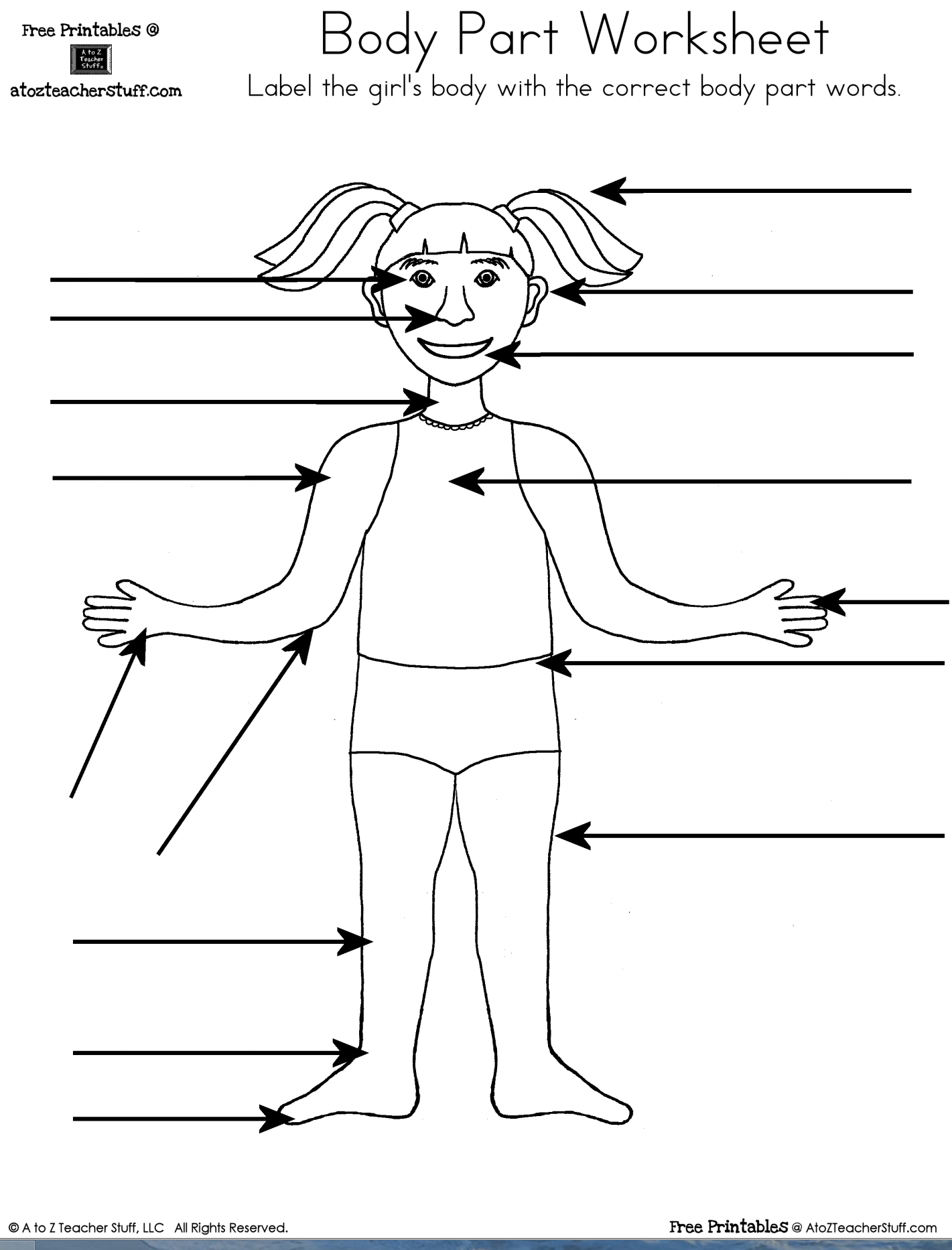 Body Part Worksheet (Boy And Girl) | A To Z Teacher Stuff within Free Printable Label Body Parts