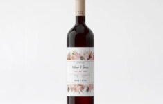 Boho Floral Bridal Shower Wine Labels, Free Canva Template pertaining to Free Wine Label Templates Printable