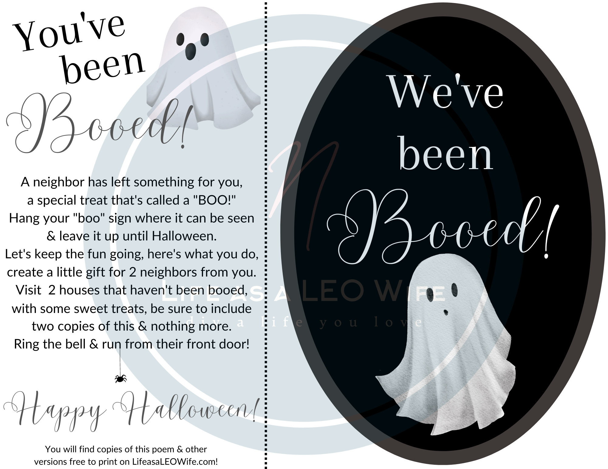 Boo&amp;quot; Your Neighbor With These Free Kits! - Life As A Leo Wife for Free Printable You&amp;amp;#039;ve Been Booed
