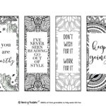 Bookmarks To Colour In Free Printable   Printable Party Favors Regarding Free Printable Inspirational Bookmarks To Color