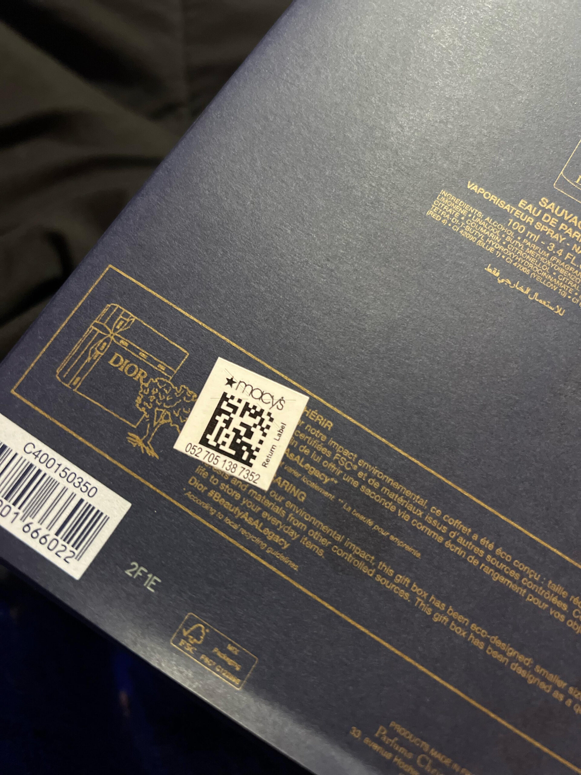 Bought This Cologne Set And Has A Return Label On The Back. Does in Macy&amp;#039;S Return Label Printable