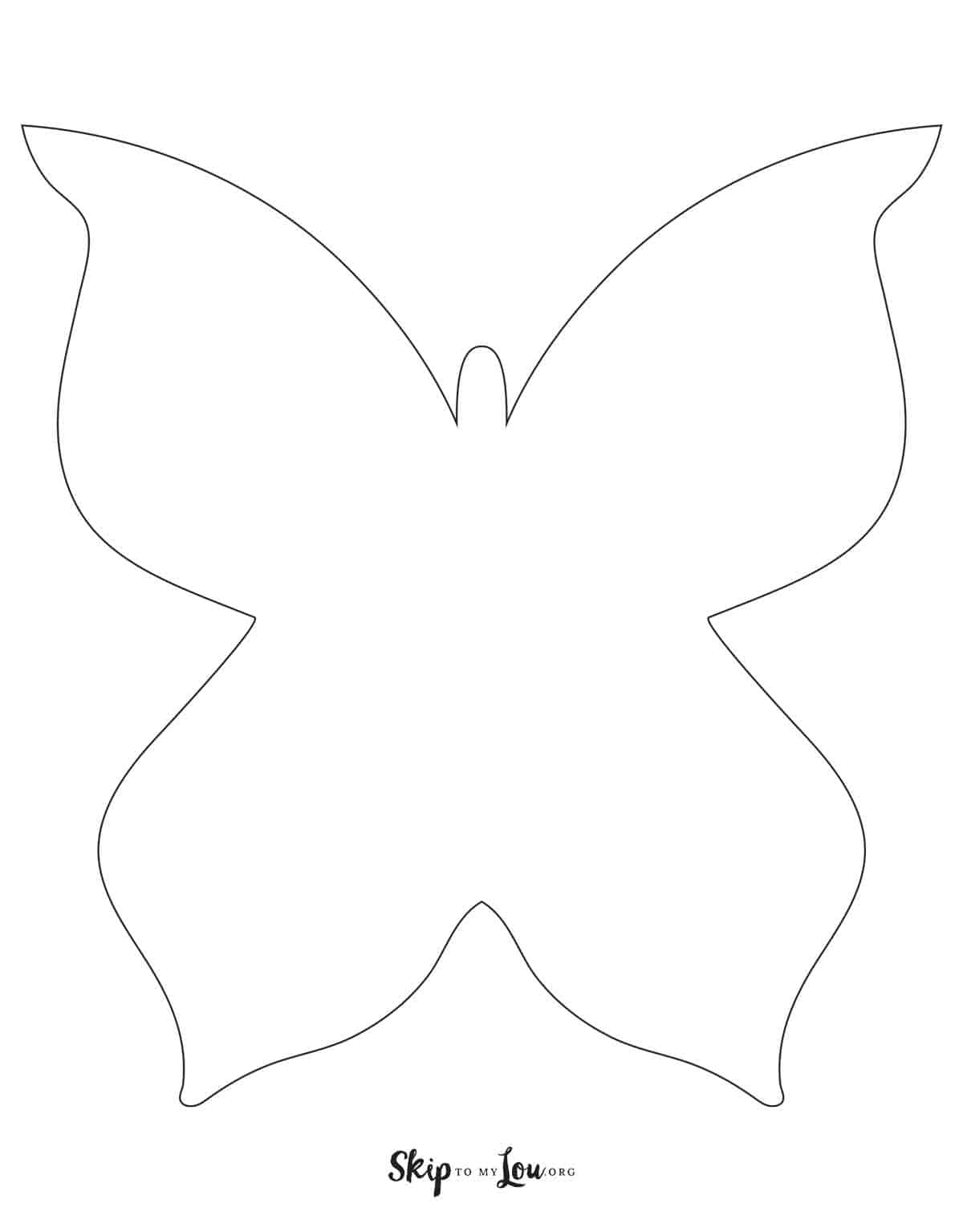 Butterfly Outline | Skip To My Lou with regard to Free Printable Large Butterfly Template