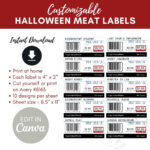 Buy Editable Halloween Meat Labels | Holiday White Elephant Idea | Print At  Home | Meat Sticker | Fake Meat Labels | Instant Download Online In India Inside Printable Halloween Meat Labels
