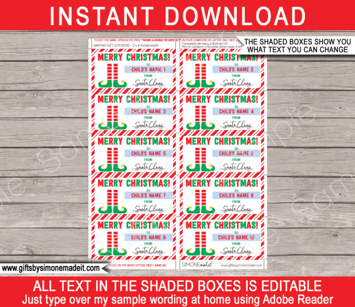Free Printable Labels For Christmas Gifts