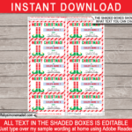 Christmas Gift Labels Template (Elf)   Red & Green Intended For Printable Christmas Name Labels