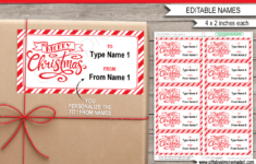 Christmas Gift Labels Template - From Your Name - Red intended for Printable Christmas Name Labels