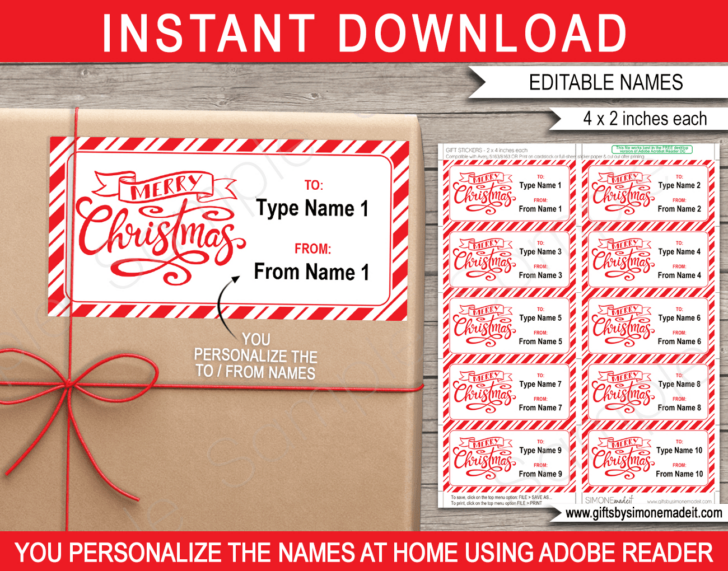 Printable Christmas Name Labels