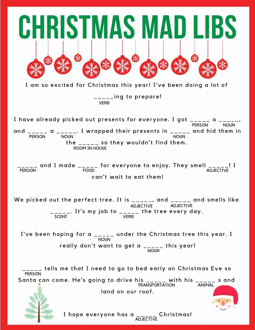 Christmas Mad Libs - Jac Of All Things inside Free Printable Christmas Mad Libs