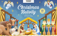 Christmas Nativity Clipart Illustrations - Designercandies for Free Printable Religious Christmas Clip Art