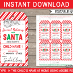 Christmas Santa Gift Tags   Red & Green For Free Printable Gift Labels From Santa
