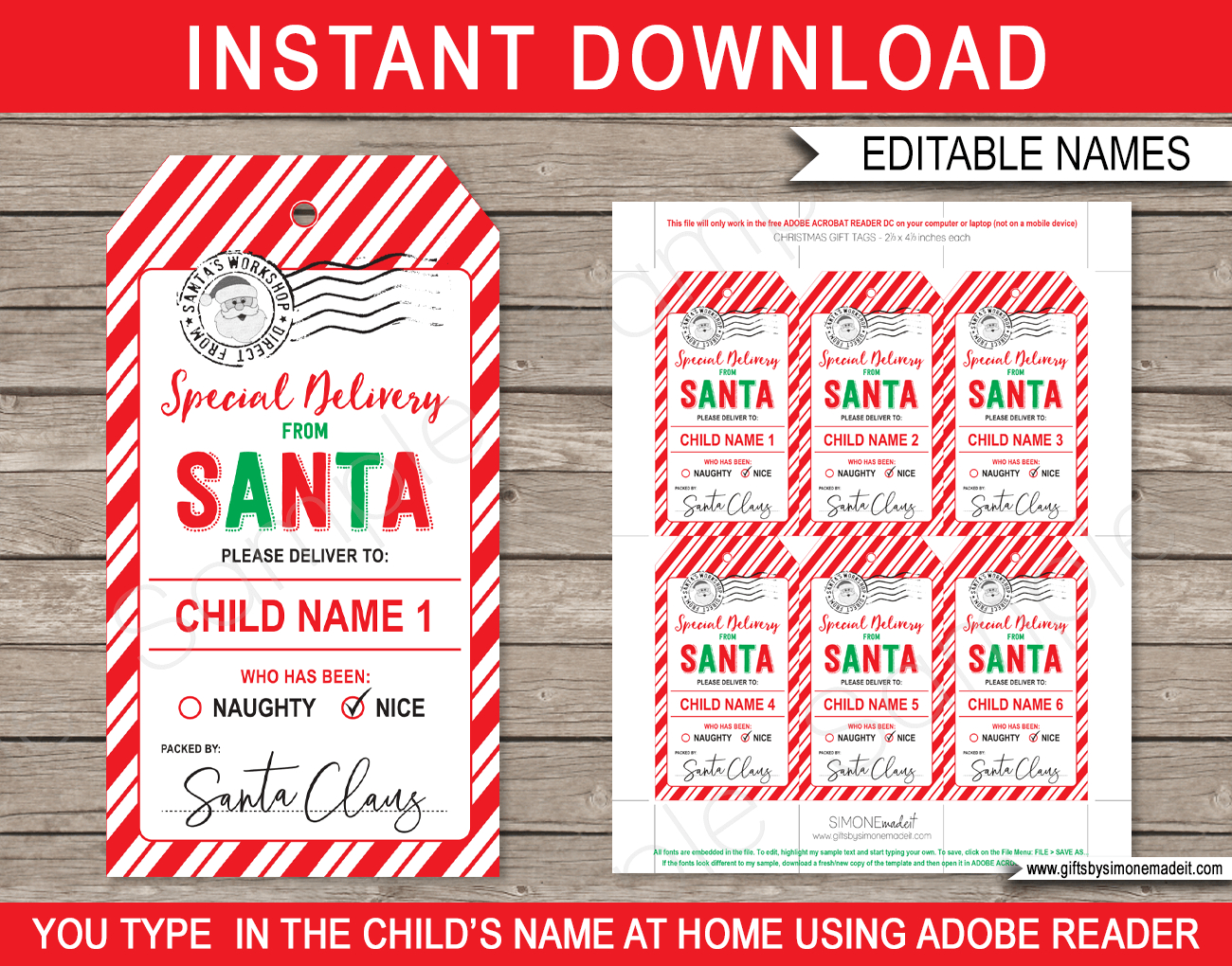 Christmas Santa Gift Tags - Red &amp;amp; Green for Free Printable Gift Labels From Santa