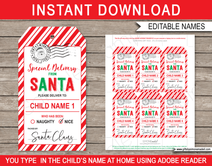 Santa Gift Labels Printable