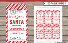 Christmas Santa Gift Tags - Red &amp; Green with regard to Printable From Santa Labels