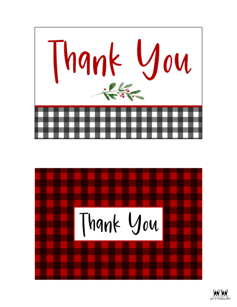 Christmas Thank You Cards - 25 Free Printable Cards | Printabulls for Free Printable Thank You Cards For Christmas