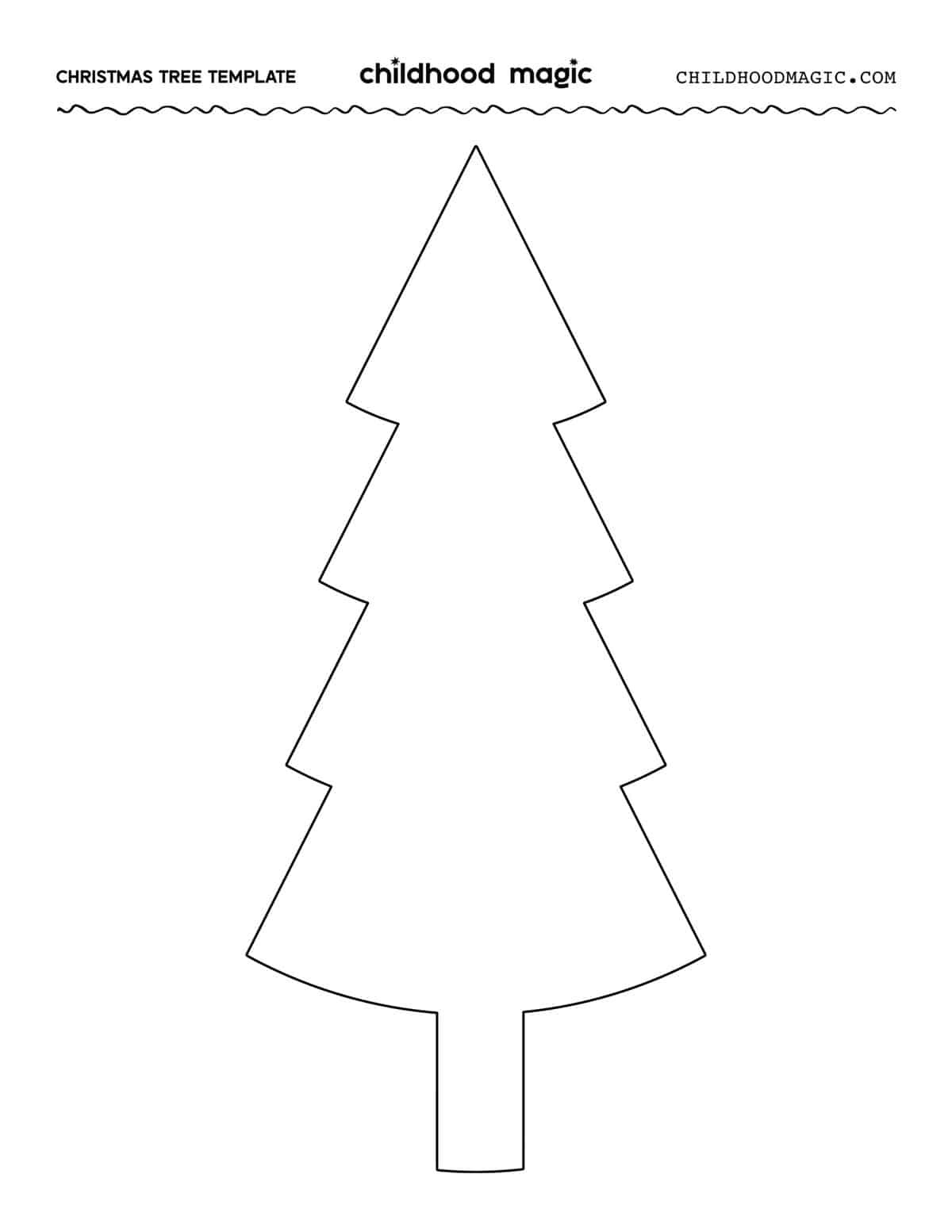 Christmas Tree Outline - Childhood Magic for Free Printable Xmas Tree Template