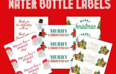 Christmas Water Bottle Labels - Free Printable inside Free Printable Christmas Water Bottle Labels