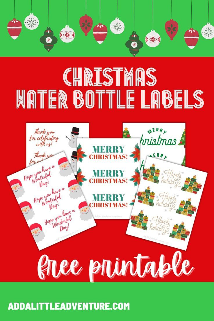Christmas Water Bottle Labels - Free Printable pertaining to Free Printable Water Bottle Labels For Christmas