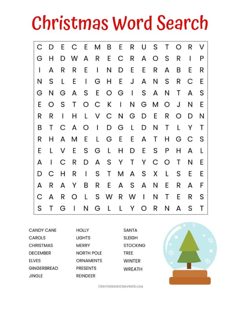 Christmas Word Search Printable (For Kids Or Adults) pertaining to Free Printable Christmas Word Finds