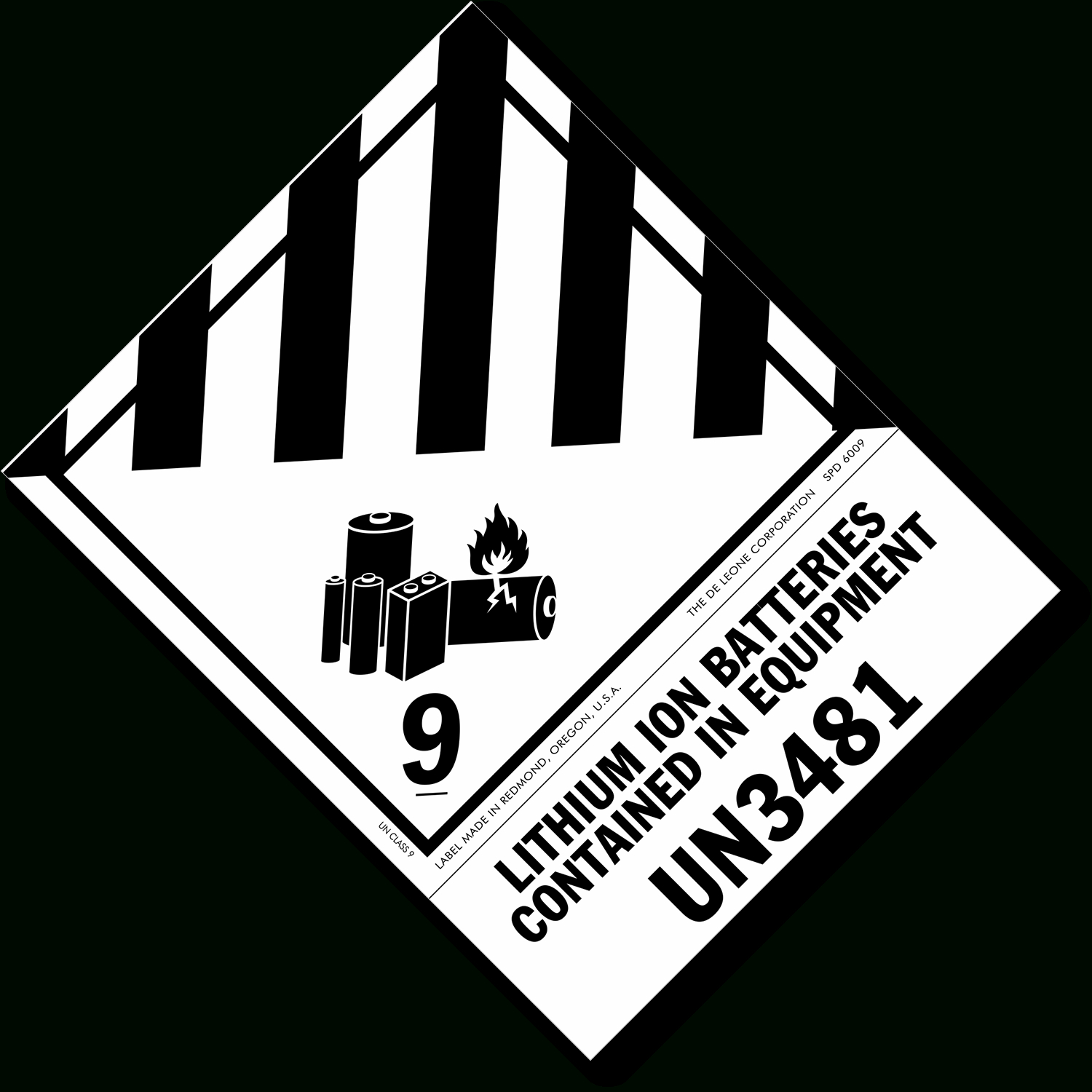 Class 9 Lithium Battery Un3481 Labels, Sku: Lb-4014-D with Free Printable Un3481 Label