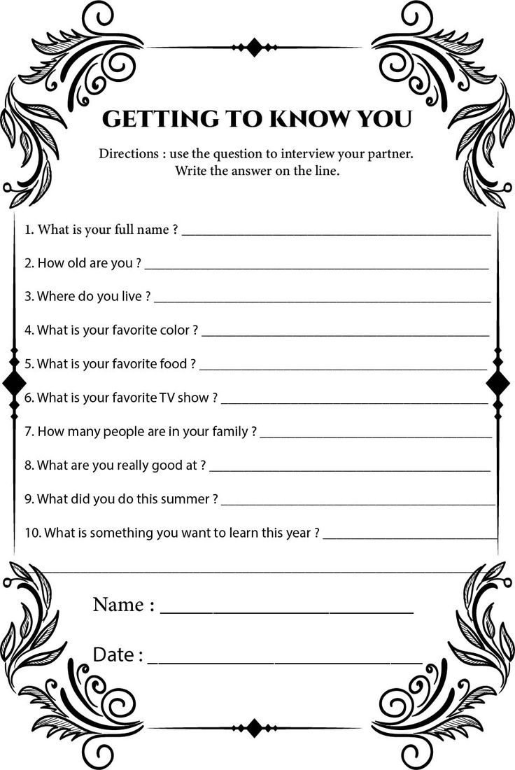 Classroom Getting To Know You - 15 Free Pdf Printables | Printablee intended for Free Printable Getting to Know You Worksheets