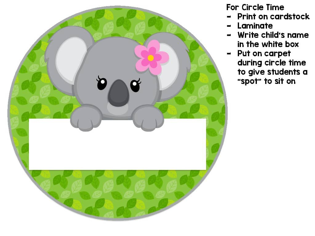 Classroom Labels - Koala Themepeanut Butter And Jelly Creations within Koala Printable Label Template