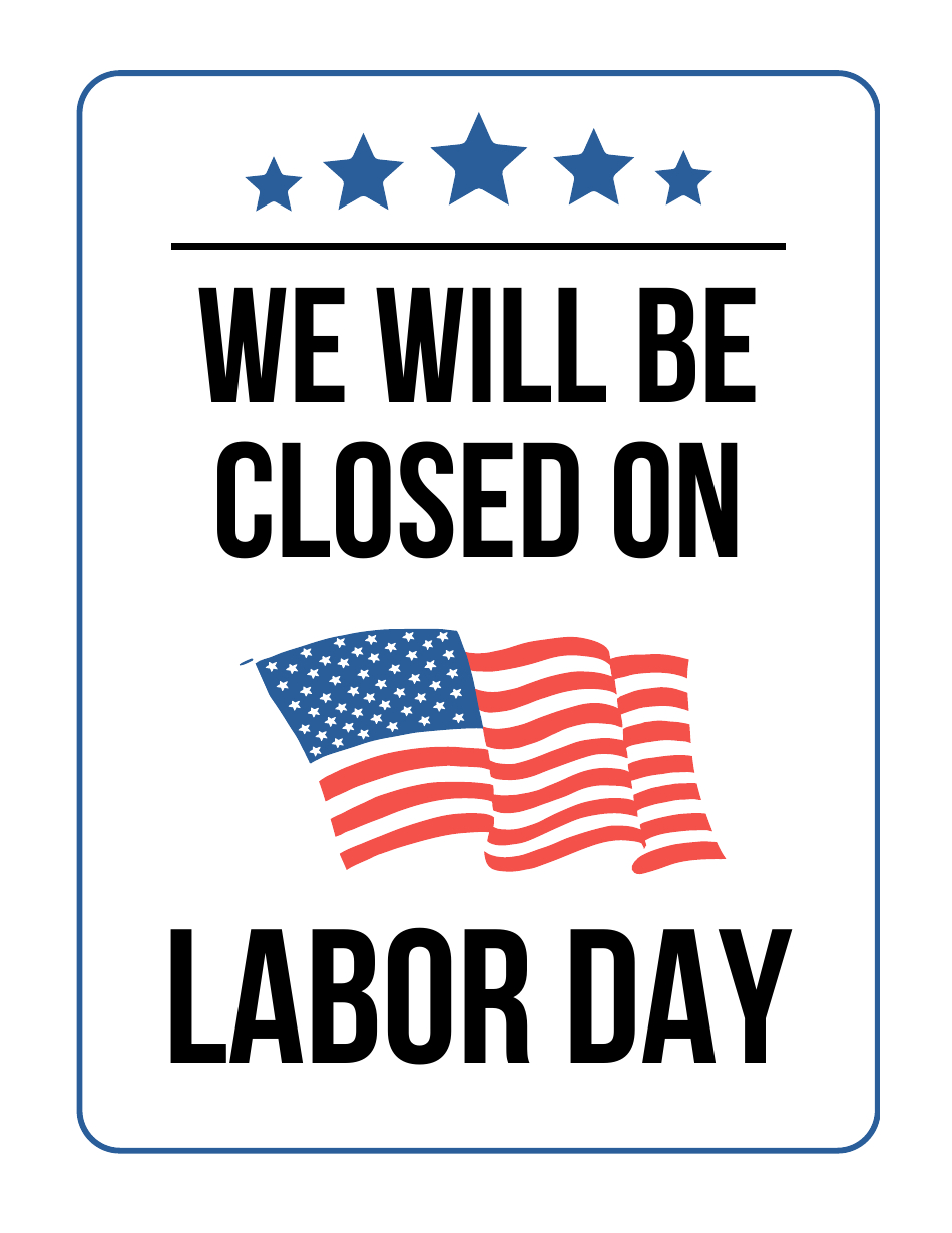 Closed Sign Template - Labor Day Download Printable Pdf intended for Free Printable Closed For Labor Day Signs