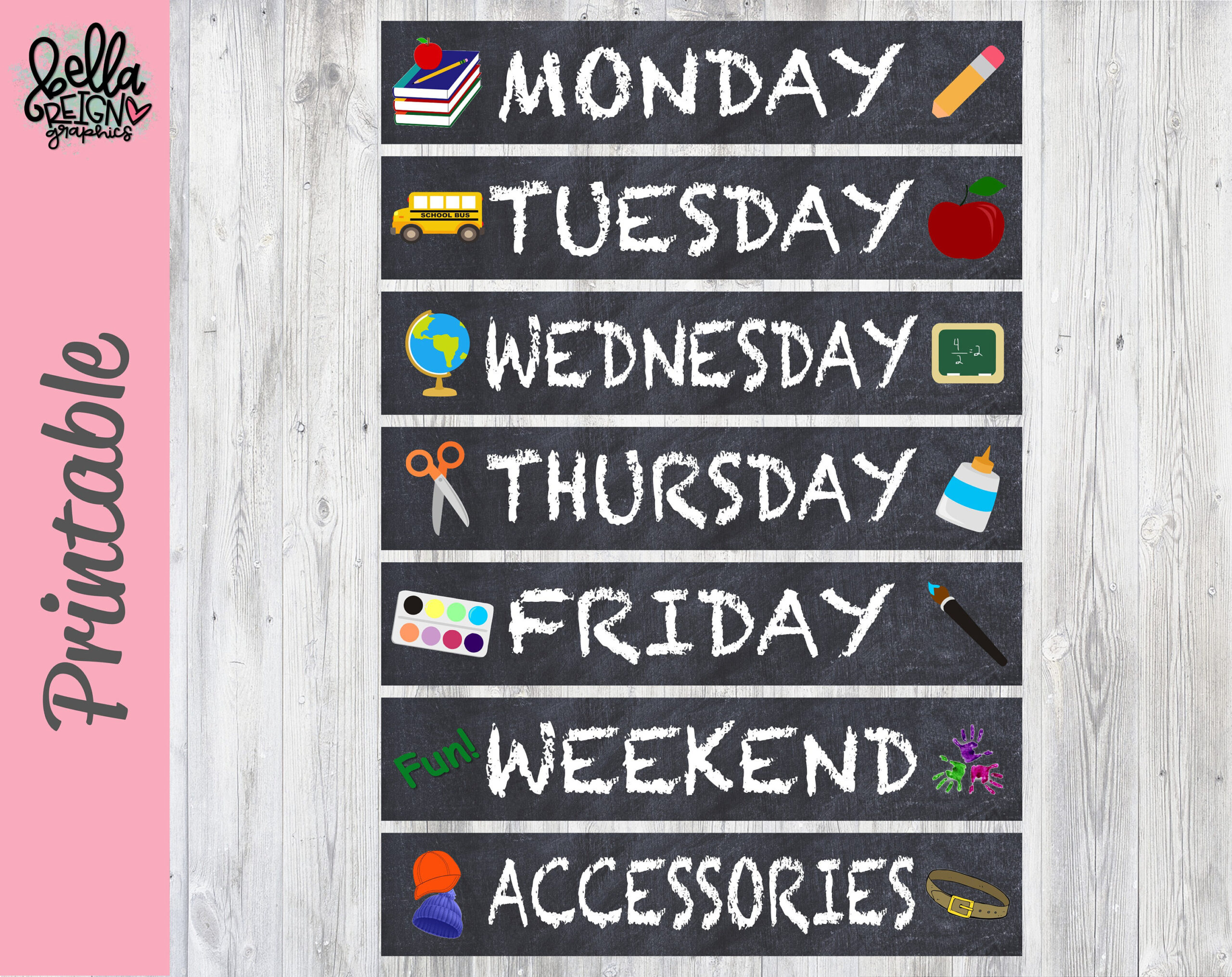 Clothing Organizer Days Of The Week Labels - School Days Of The with regard to Printable Days Of The Week Labels