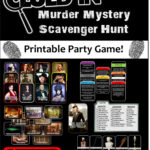 Clued In Murder Mystery Scavenger Hunt   Printable Party Game Throughout Free Printable Murder Mystery Games