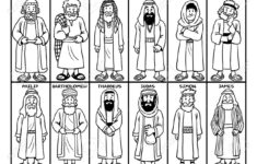 Coloring Page Of Jesus' Twelve Disciples Stock Photo, Picture And in Free Printable 12 Disciples Worksheet