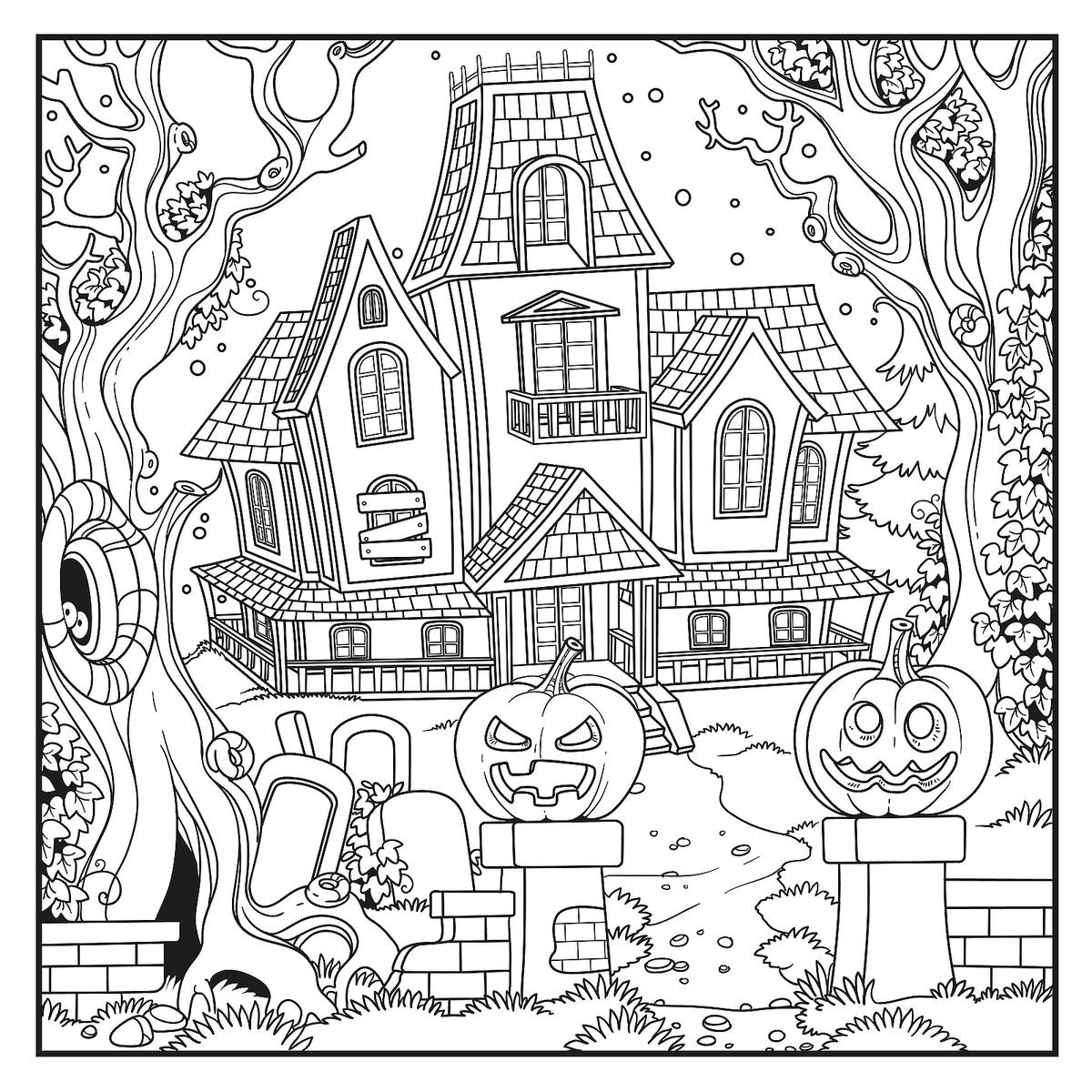 Coloring Pages | Free Halloween Coloring Printables Bookree Spooky for Free Printable Color Pages Halloween