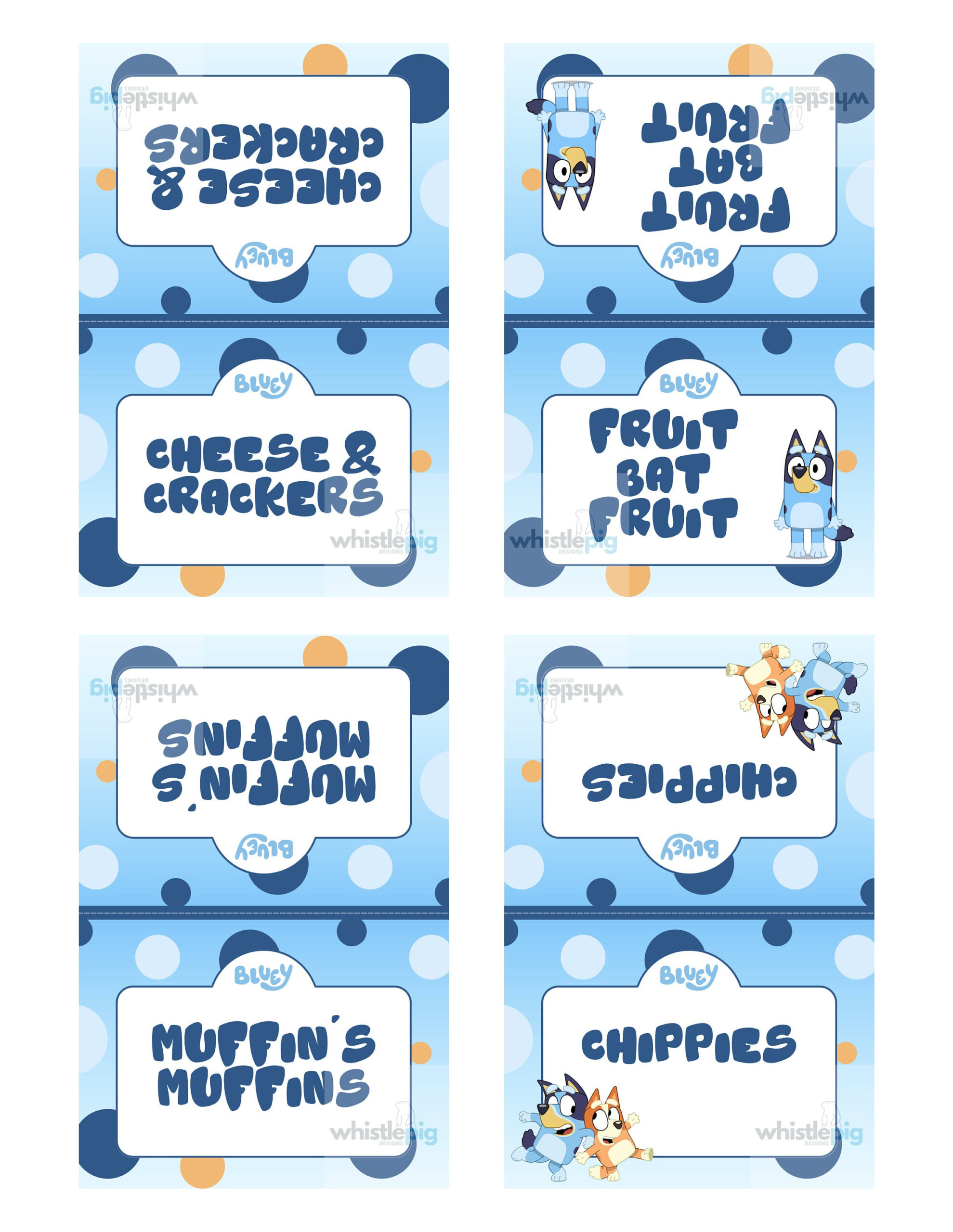 Complete Printable Editable Bluey Birthday Party Decoration And pertaining to Printable Bluey Food Labels