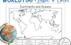 Continents And Oceans | Color And Label Blank World Map inside Label Continents and Oceans Printable