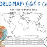 Continents And Oceans | Color And Label Blank World Map Intended For Printable Blank Map Of Continents And Oceans To Label