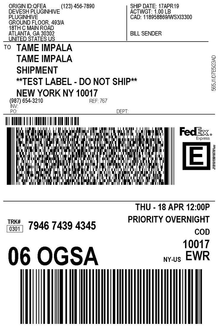 Create Fedex Shipping Label From Your Online Store Pluginhive in Printable Fedex Shipping Labels