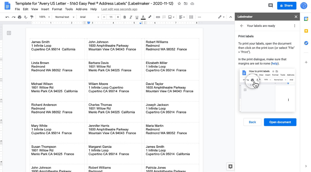 Create &amp;amp; Print Labels - Label Maker For Avery &amp;amp; Co - Google in Printable Label Template For Google Docs