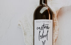 Custom Wine Label Template, Printable Wine Labels, Editable Wine throughout Printable Custom Wine Labels