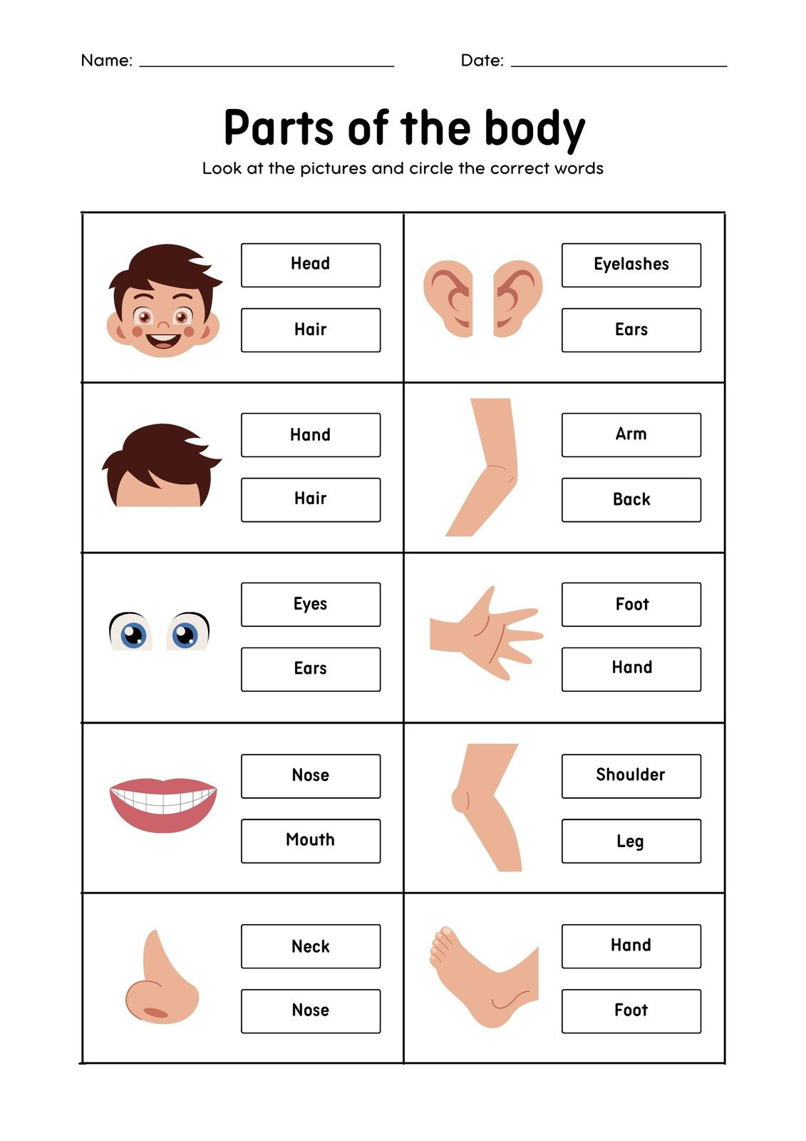 Customize 72+ Body Parts Worksheets Templates Online - Canva pertaining to Free Printable Label Body Parts