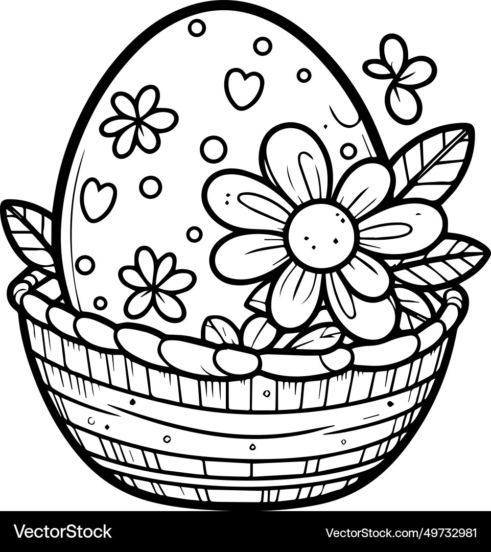 Cut-Out Blank Easter Egg Coloring Pages For Kids Vector Image for Free Printable Full Size Easter Egg Coloring Pages