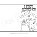 Cute Christmas Cards To Color   Cassie Smallwood Inside Free Printable Foldable Coloring Printable Christmas Cards