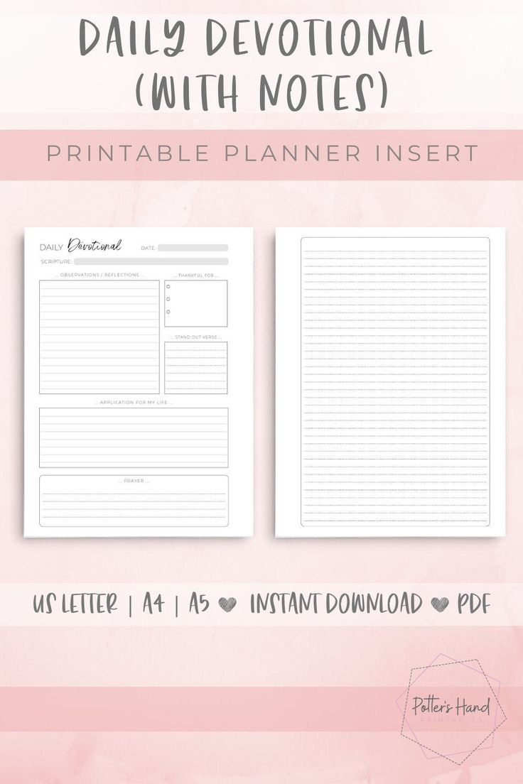 Daily Devotional Bible Journaling Printable Bible Study | Etsy intended for Free Printable Daily Devotions For Adults